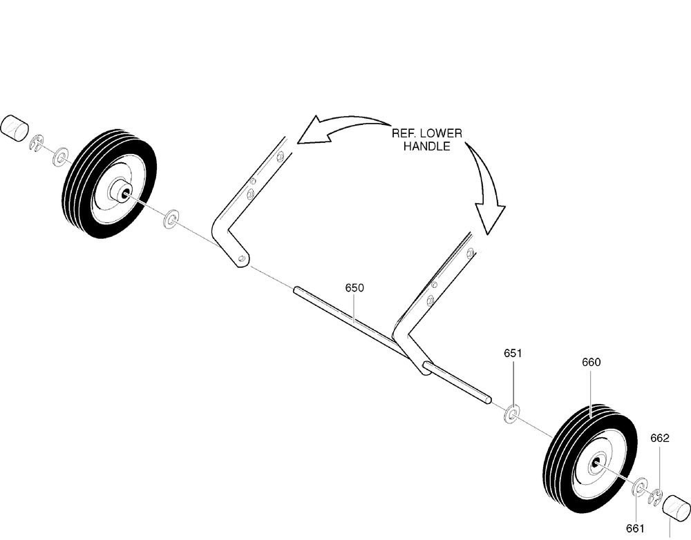 Wheel Assembly Diagram and Parts List for 1695716 2009 Briggs and Stratton Snow Blower